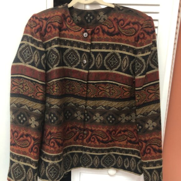 fully lined long collarless jacket - Picture 2 of 5